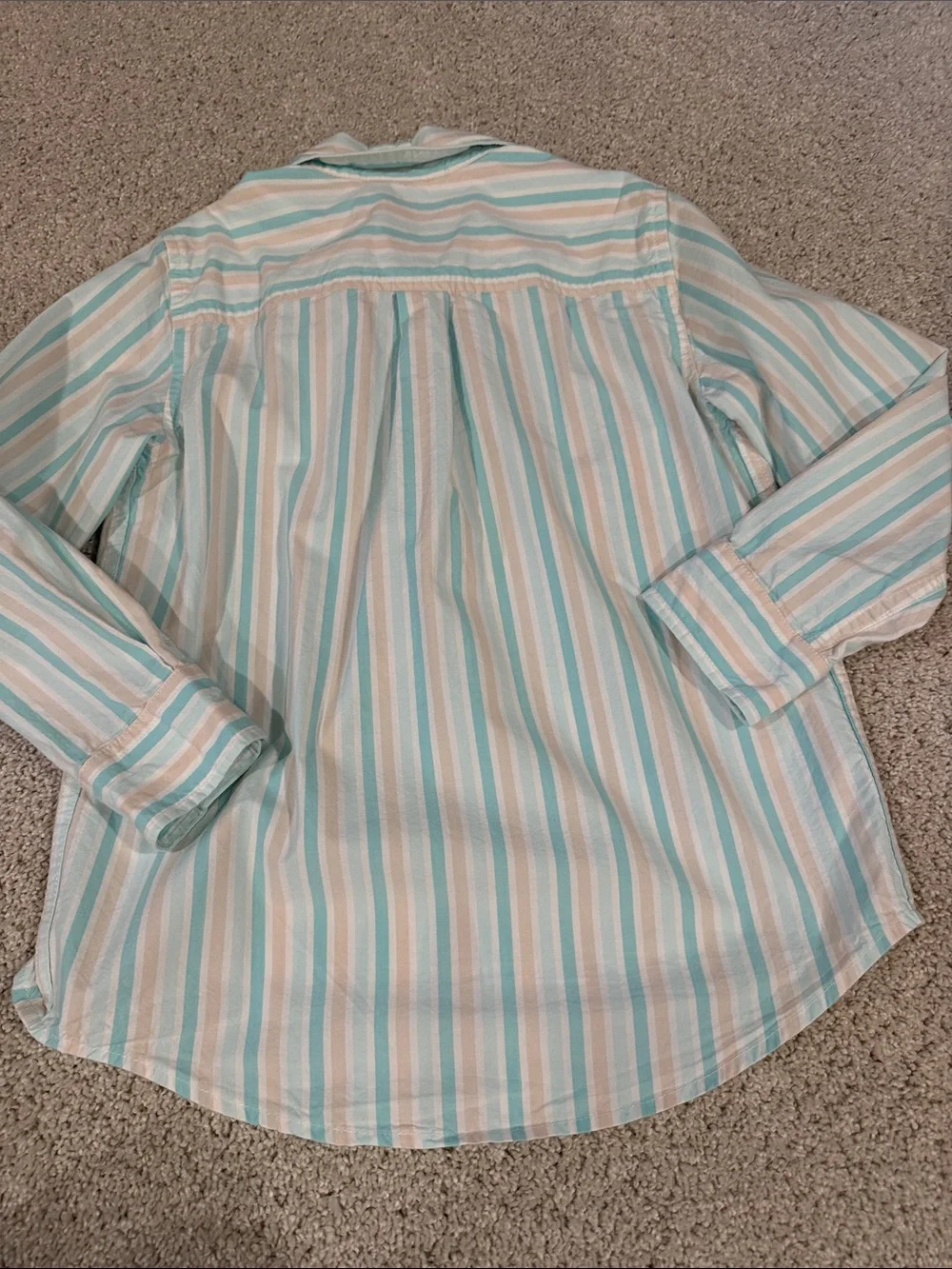 Gymboree Boy’s Striped Button-Up Shirt - Light Blue & White, size